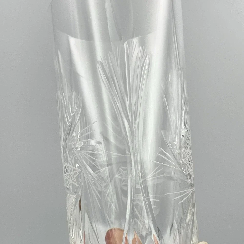 Vintage 1980s Cut Crystal Starburst Fan Highball Glasses Set‎ of 3